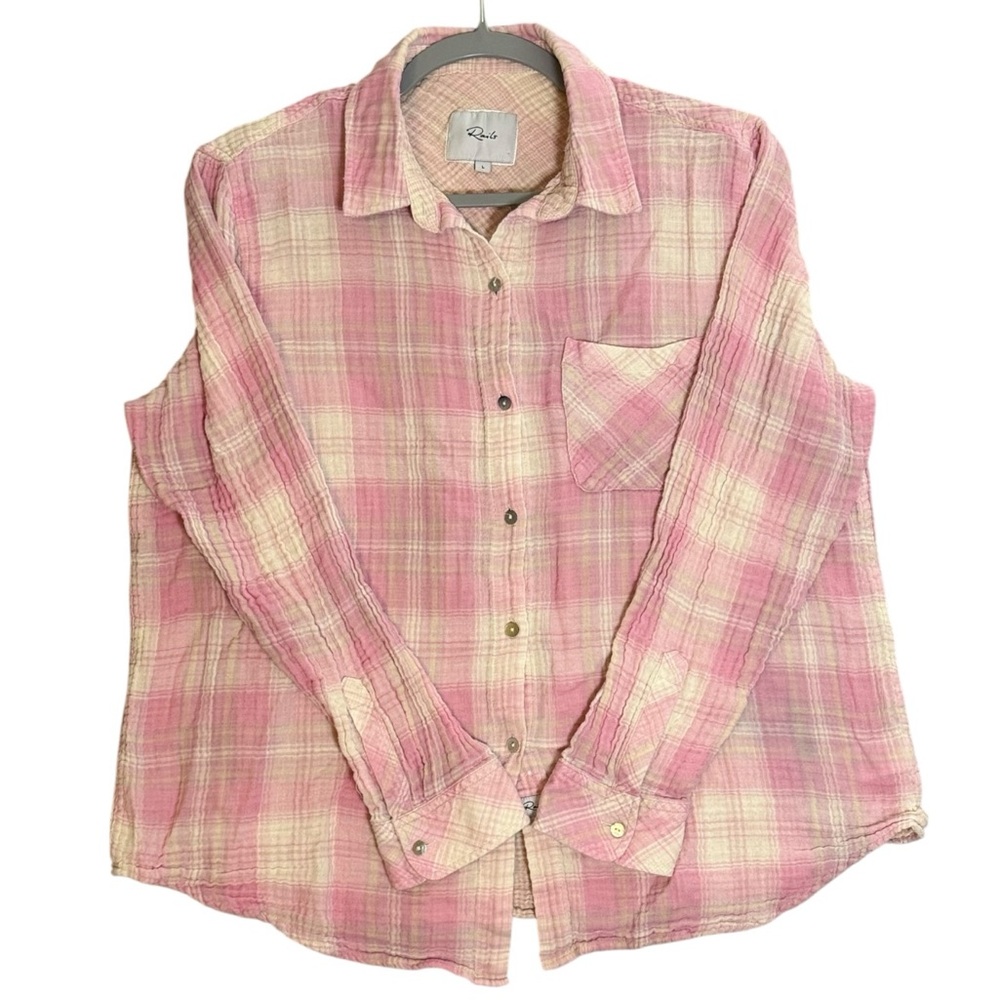Rails Pink and Cream Plaid Button-Down Shirt
